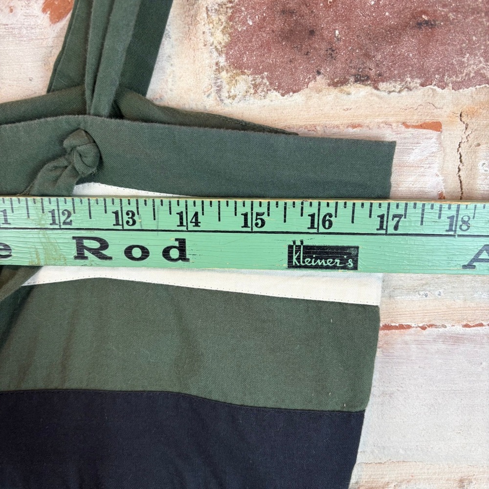 THE GREAT Horizon Dress Green Olive Stripe Cotton Tie Strap Maxi Dress Size 1 - Picture 6 of 12